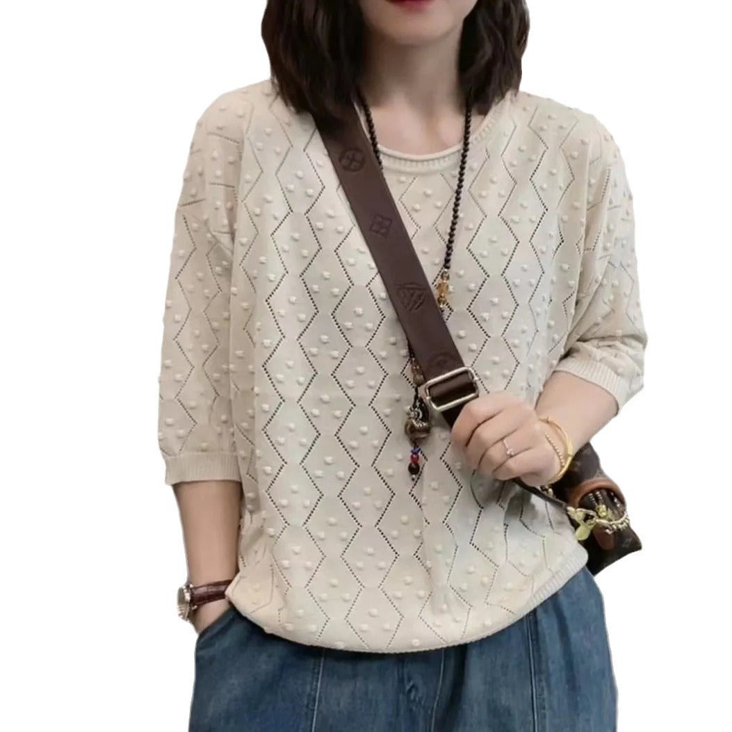 Damen Feinstrickpullover mit dekorativem Strukturdesign und lässigem Schnitt R&B