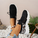 Damen Sportliche Sneakers mit atmungsaktivem Netzmaterial und modischem Tiermuster R&B
