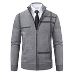 Herren Strickjacke mit modernem Zipper und hohem Kragen