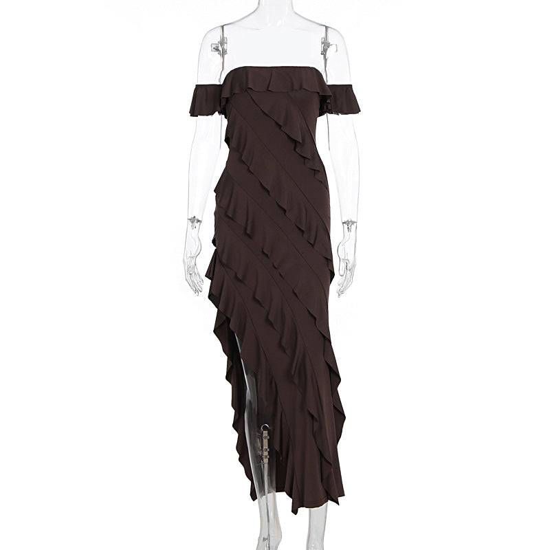 Damen Rüschendes Maxi-Kleid R&B
