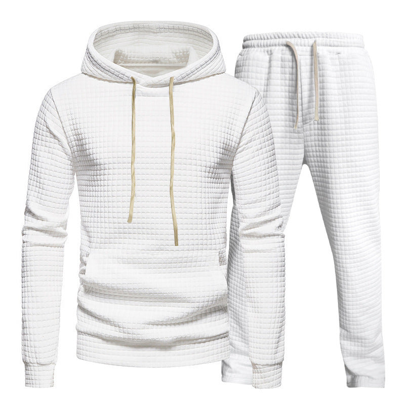 Herren Freizeit-Hoodie und Jogginghose-Set mit strukturiertem Design R&B
