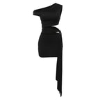 Damen Einseitig geschnittenes Wickelkleid R&B