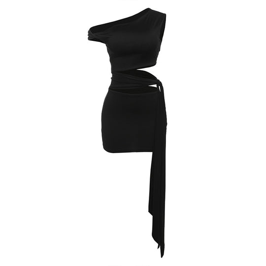 Damen Einseitig geschnittenes Wickelkleid R&B