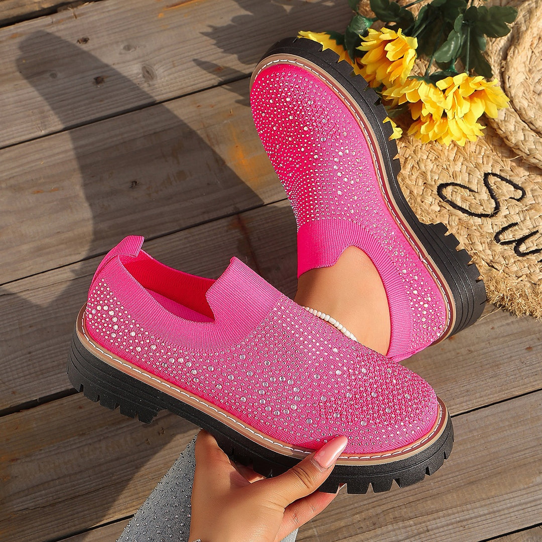 Damen Glitzernde Slip-On Sneakers mit komfortablem Fußbett R&B