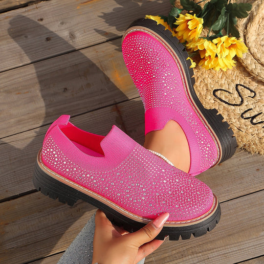 Damen Glitzernde Slip-On Sneakers mit komfortablem Fußbett R&B