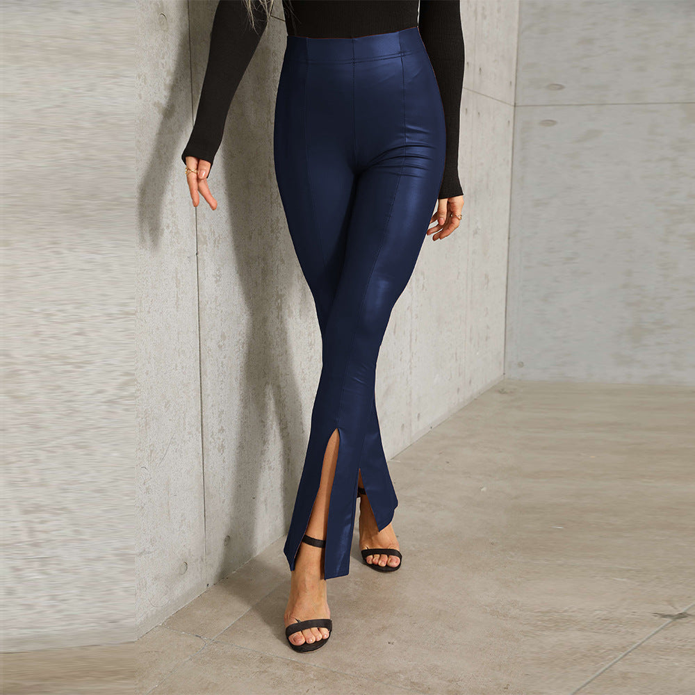 Damen Hochgezogene Leggings mit seitlichen Schlitzen R&B
