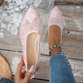 Damen elegante Ballerinas mit floralem Spitzen-Design R&B