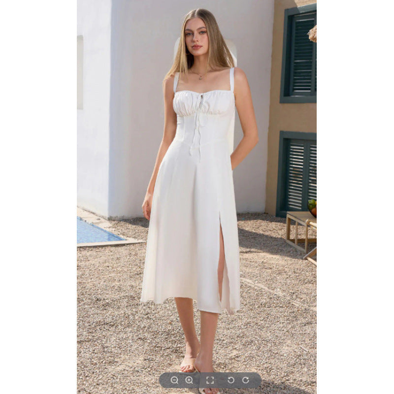 Damen Maxikleid mit floralem Design und elegantem Schlitz R&B