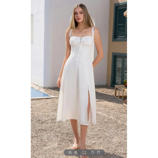 Damen Maxikleid mit floralem Design und elegantem Schlitz R&B