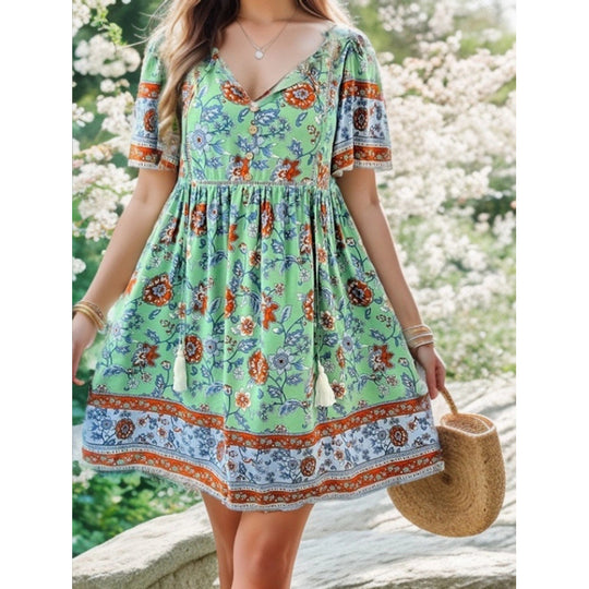 Damen Blühendes Sommerkleid mit Volant R&B