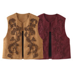 Damen Weste mit floralem Stickdesign R&B