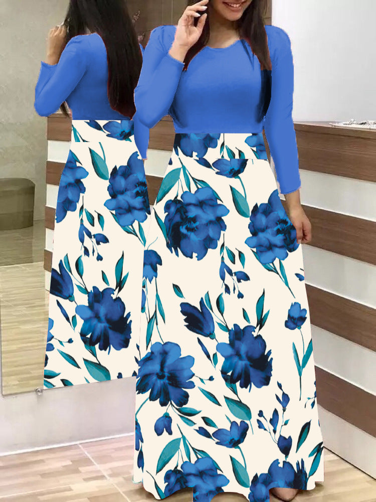 Damen Elegantes Maxikleid mit grafischem Druck und flexiblem Bund R&B