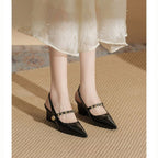 Damen Slingback-Pumps mit dekorativen Metallakzenten R&B