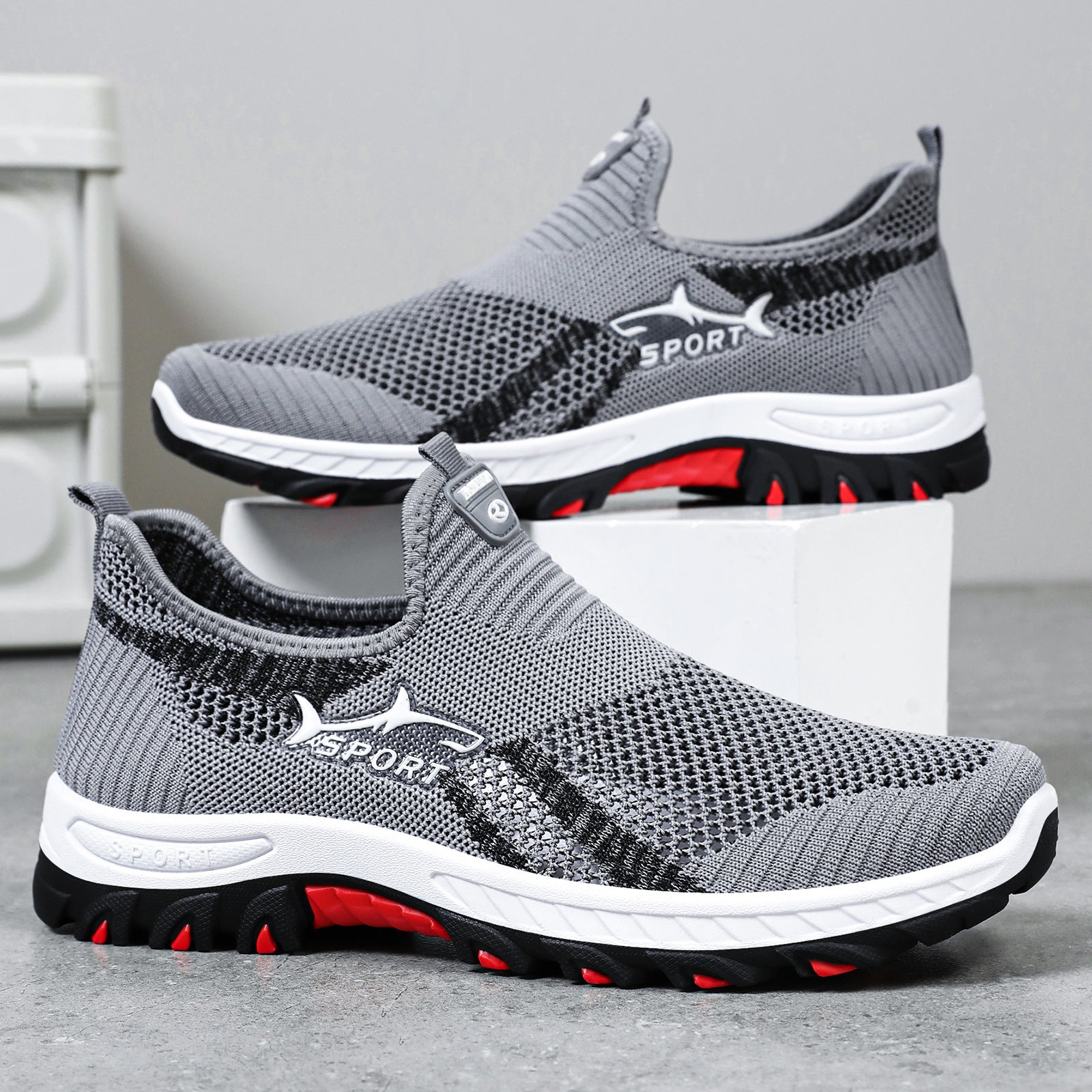 Damen Sportliche Sneaker mit atmungsaktivem Strick-Obermaterial und rutschfester Sohle