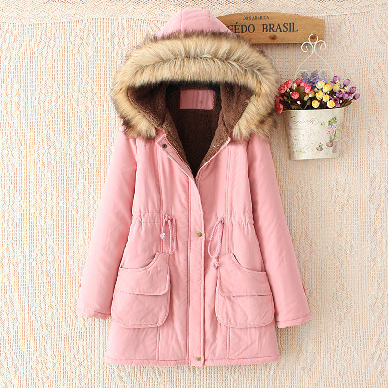 Damen gesteppte Übergangsjacke mit faux Pelzkragen und praktischen Taschen R&B