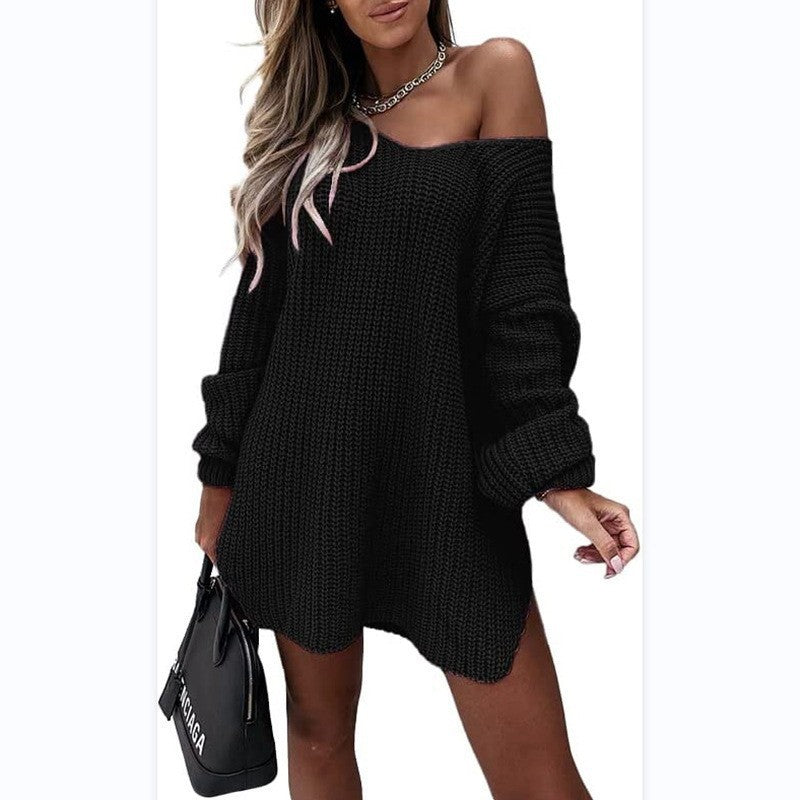 Damen Oversized Strickkleid R&B