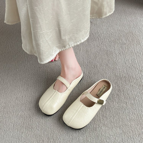 Damen Bequeme Hausschuh-Mules mit verstellbarem Riemen R&B
