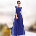 Damen Elegantes Maxikleid mit Spitzenoberteil und fließendem Rock EB
