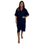 Damen elegantes Wickelkleid mit kaschierendem Effekt R&B