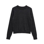 Damen gemütlicher Rundhals-Pullover aus hochwertiger Baumwolle R&B