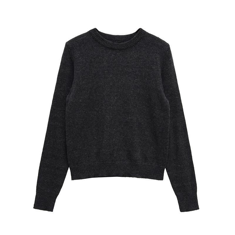 Damen gemütlicher Rundhals-Pullover aus hochwertiger Baumwolle R&B