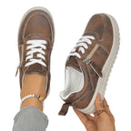 Damen Sneakers mit modischem Reißverschluss und bequemer Sohle R&B