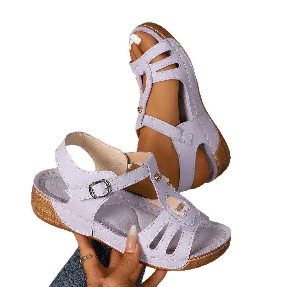Damen Atmungsaktive Komfort-Sandalen mit verstellbarem Riemen R&B