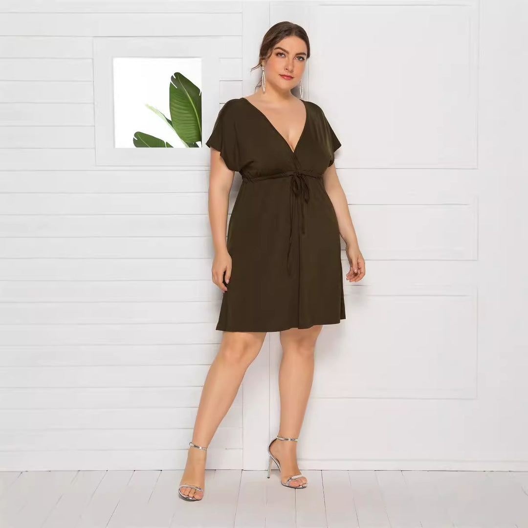 Damen Freizeitkleid mit modischem Wickeldetail R&B
