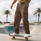 Herren Sportliche Cargo-Hose mit praktischen Taschen und elastischem Bund R&B