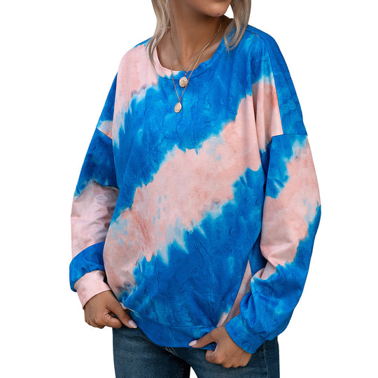 Damen lässiges Tie-Dye Langarmshirt R&B