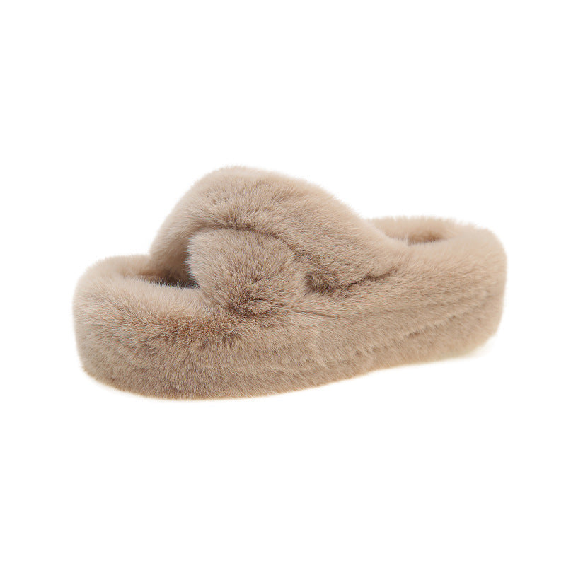 Damen Flauschige Fleece-Pantoletten mit weichem Innenfutter und modernem Design EB
