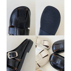 Damen elegante offene Clogs mit modischem Schnallen-Design