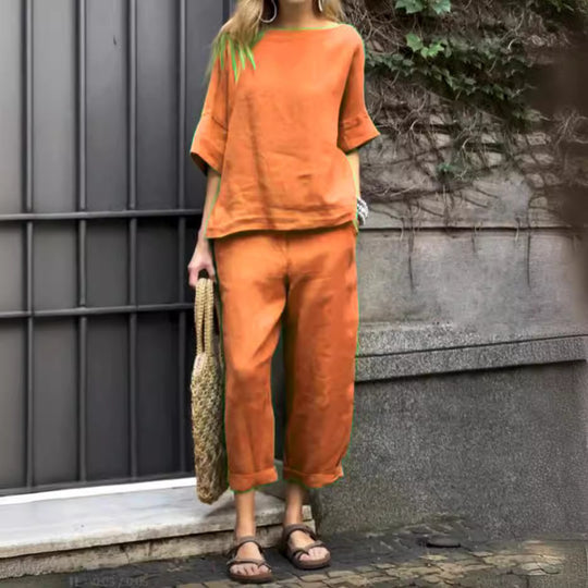 Damen lässiges Lounge-Set aus atmungsaktivem Stoff R&B