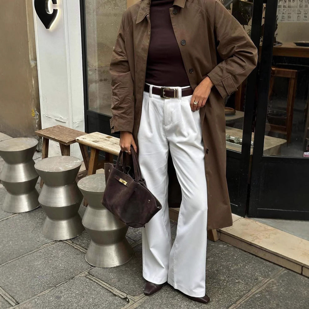 Damen modische Trenchcoatjacke mit lässigem Schnitt und Gürtel R&B