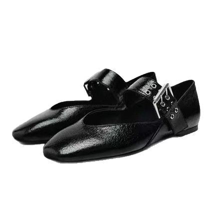 Damen Ballerinas mit Leopardenmuster und dekorativem Riemen R&B