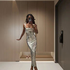 Damen Glamouröses Abendkleid mit schimmernder Paillettenverzierung R&B