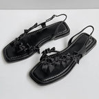 Damen Slingback-Sandaletten mit dekorativem Schleifen-Design R&B