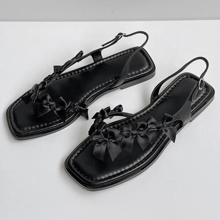 Damen Slingback-Sandaletten mit dekorativem Schleifen-Design R&B