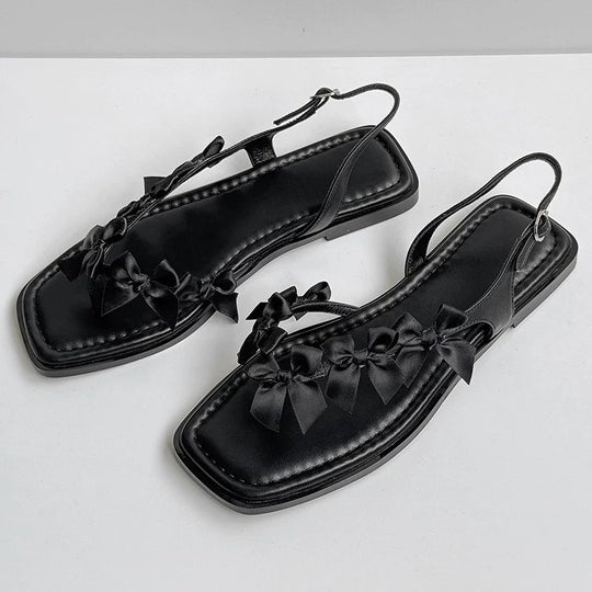 Damen Slingback-Sandaletten mit dekorativem Schleifen-Design R&B