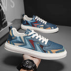 Damen modische Sneakers mit geometrischem Design und robuster Sohle R&B
