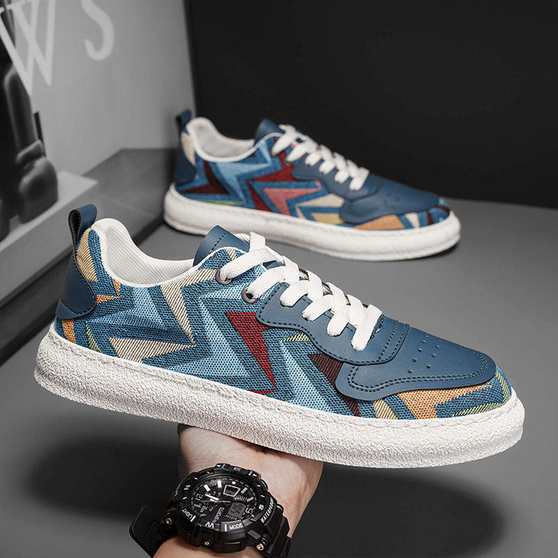 Damen modische Sneakers mit geometrischem Design und robuster Sohle R&B