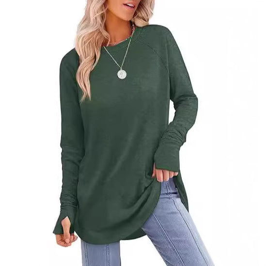 Damen lässiger Langarmshirt mit modernem Schnitt R&B