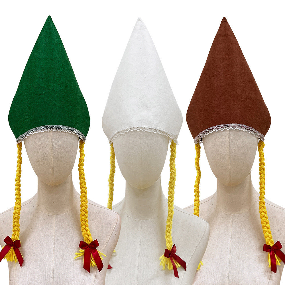 Damen nan traditionelle Trachtenhaube aus Baumwollvelours mit feinem Spitzenrand für Dirndl R&B