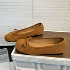 Damen Ballerinas aus weichem Wildleder mit dekorativem Schleifenakzent R&B