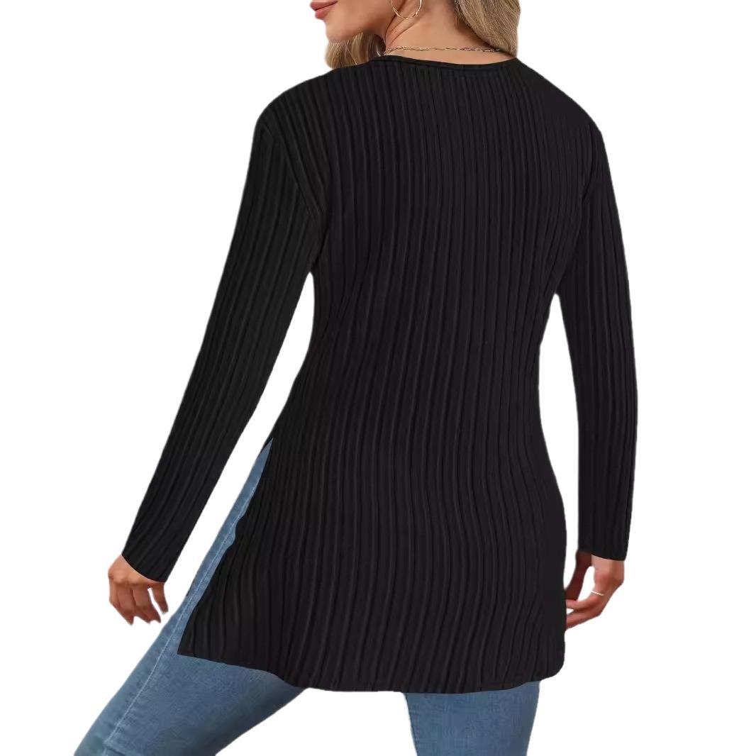 Damen Langärmliges Wickeloberteil mit strukturiertem Design R&B
