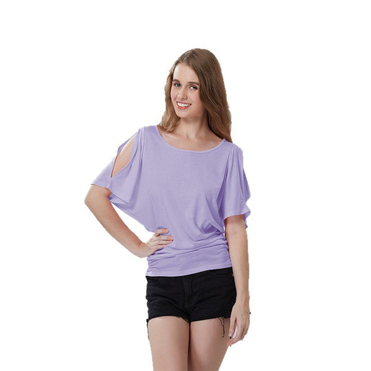 Damen lässiges Oversized-T-Shirt mit raffinierten Rüschendetails R&B