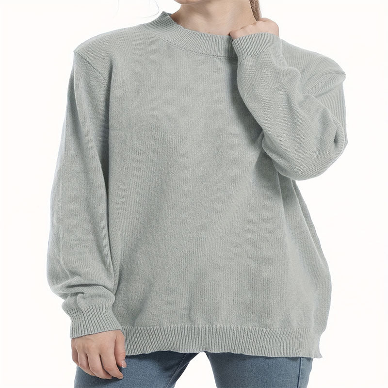 Damen Grobstrickpullover mit schmalem Rollkragen und modernem Schnitt R&B