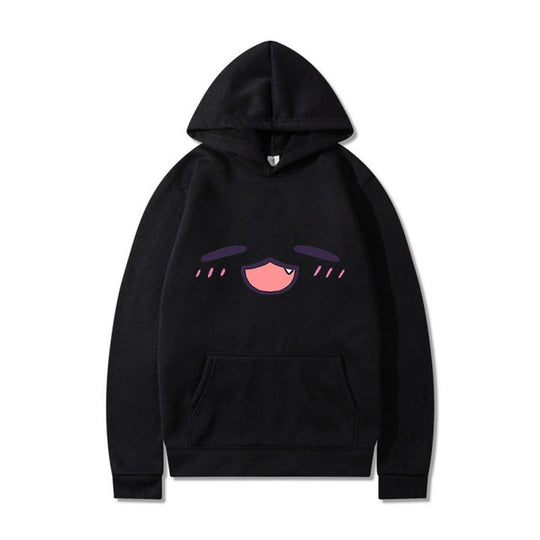 Damen Kapuzenpullover mit fröhlichem Cartoon-Gesicht und bequemer Passform R&B