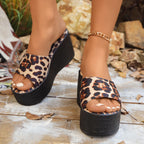 Damen Wedge-Pantoletten mit transparentem Riemen und rutschfester Sohle