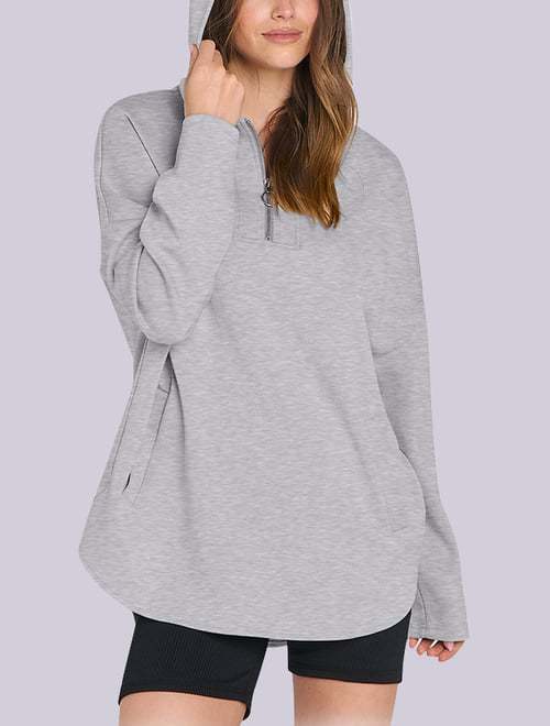 Damen Kapuzenshirt mit Reißverschluss und Taschen R&B